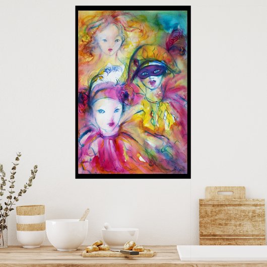 ARLECCHINO PIERO EN COLOMBINA POSTER (Keuken)