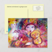 Arlecchino Spelen Violin en Colombina Briefkaart (Voorkant / Achterkant)