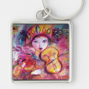 ARLECCHINO VIOLINIST MAAKT MUSIC Masquerade Masker Sleutelhanger