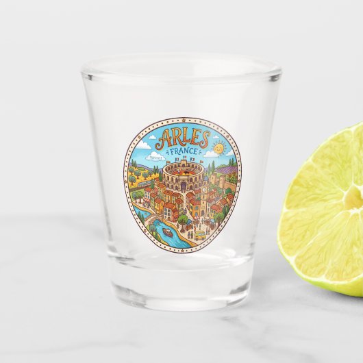 Arles Frankrijk Shot Glas (Voorkant)