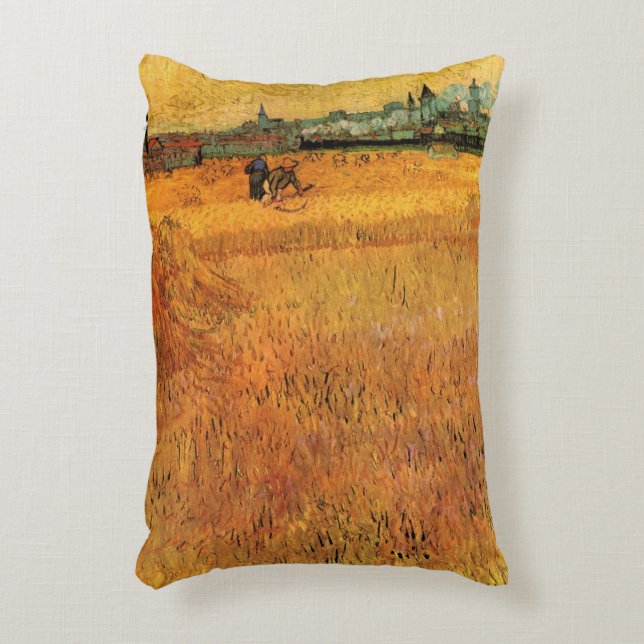 Arles: Uitzicht van Wheat Fields door Vincent van  Accent Kussen (Voorkant(Verticaal))