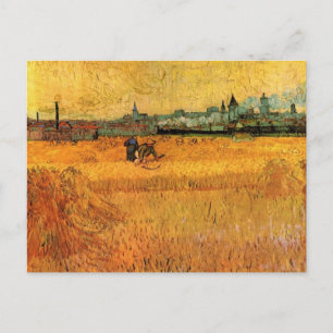 Arles: Uitzicht van Wheat Fields door Vincent van  Briefkaart