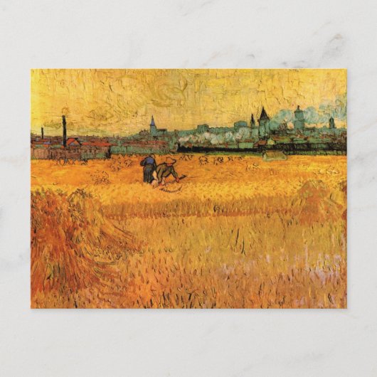 Arles: Uitzicht van Wheat Fields door Vincent van  Briefkaart (Voorkant)