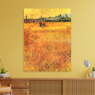 Arles: Uitzicht van Wheat Fields door Vincent van  Canvas Afdruk