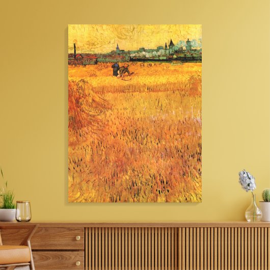 Arles: Uitzicht van Wheat Fields door Vincent van Canvas Afdruk (Insitu (Woonkamer))
