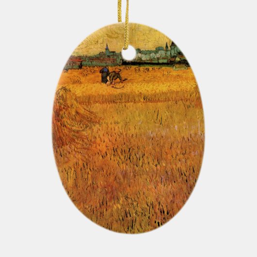 Arles: Uitzicht van Wheat Fields door Vincent van  Keramisch Ornament (Achterkant)