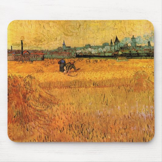Arles: Uitzicht van Wheat Fields door Vincent van  Muismat (Voorkant)
