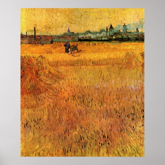 Arles: Uitzicht van Wheat Fields door Vincent van  Poster (Voorkant)