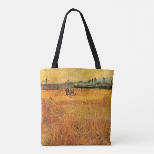 Arles: Uitzicht van Wheat Fields door Vincent van  Tote Bag (Achterkant)