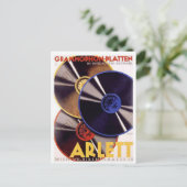 Arlett Grammophon Platten Vintage Ad Briefkaart (Staand voorkant)