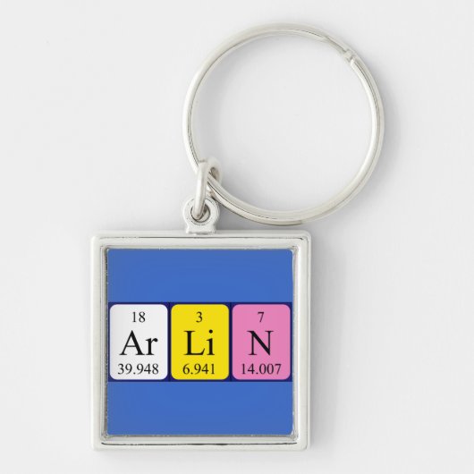 Arlin periodieke lijst - naam het sleutelwoord sleutelhanger (Voorkant)