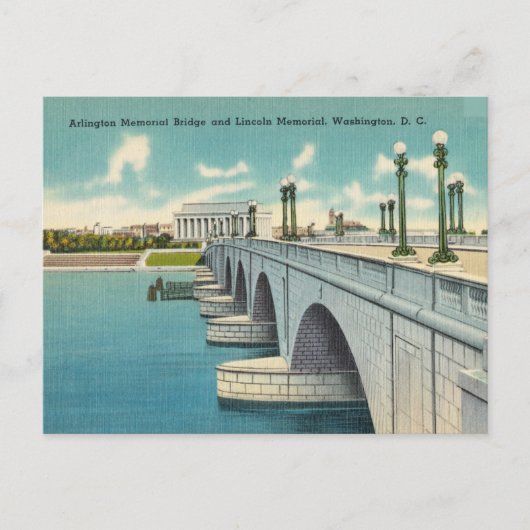 Arlington Bridge, Lincoln Memorial, Washington D.C Briefkaart (Voorkant)