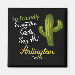 Arlington Cactus Funny Retro Magneet
