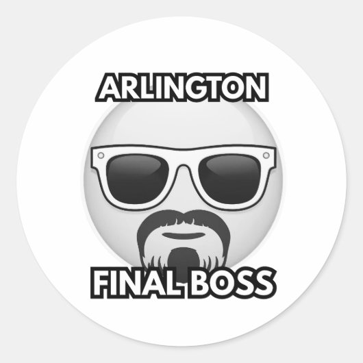 Arlington Eindbaas Cool Emoji Sticker (Voorkant)