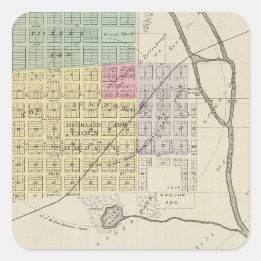 Arlington, Kansas Vierkante Sticker (Voorkant)