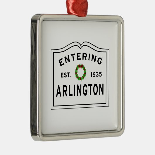 Arlington, MA Holiday Wreated Ceramic Ornament (Rechts)