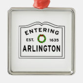 Arlington, MA Holiday Wreated Ceramic Ornament (Voorkant)