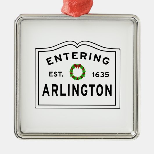 Arlington, MA Holiday Wreated Ceramic Ornament (Voorkant)