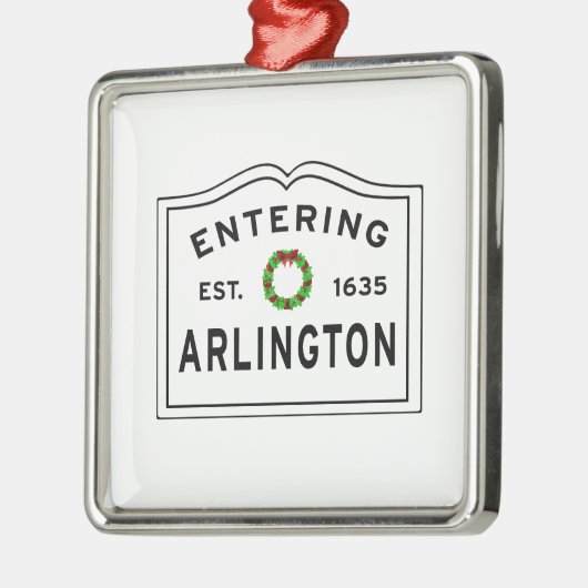Arlington, MA Holiday Wreated Ceramic Ornament (Links)