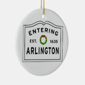 Arlington, MA Holiday Wreated Ceramic Ornament (Rechts)
