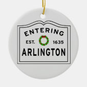 Arlington, MA Holiday Wreated Ceramic Ornament (Voorkant)