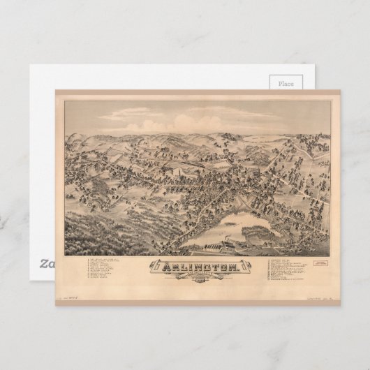Arlington Massachusetts (1884) Briefkaart (Voorkant / Achterkant)