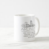Arlington Stylized Skyline | Aangepaste slogan Koffiemok (Voorkant rechts)