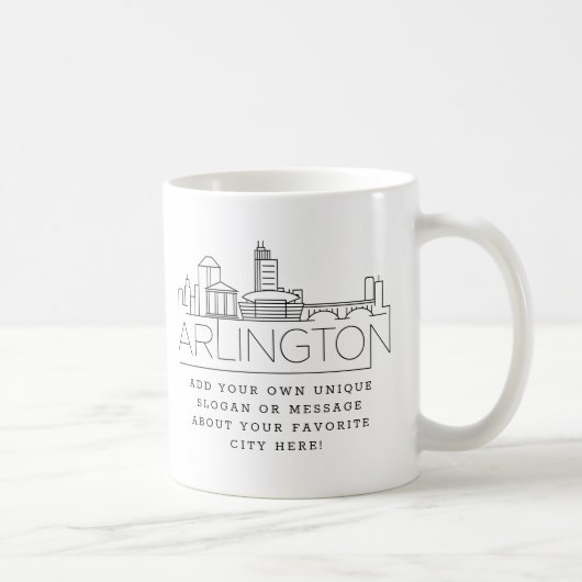 Arlington Stylized Skyline | Aangepaste slogan Koffiemok (Rechts)
