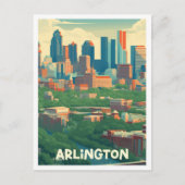 Arlington Texas Art Vintage Travel Illustratie Briefkaart (Voorkant)