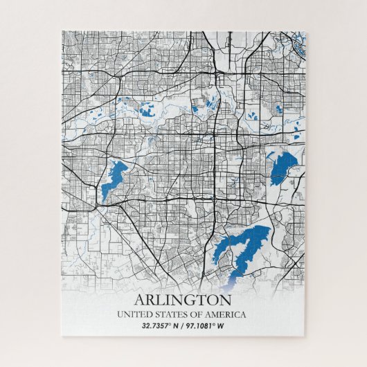 Arlington Texas City Travel City Map Legpuzzel (Verticaal)
