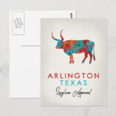 Arlington Texas Colorful Longhorn Briefkaart (Voorkant / Achterkant)
