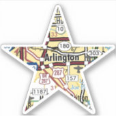 Arlington Texas Kaart Sticker (Voorkant)