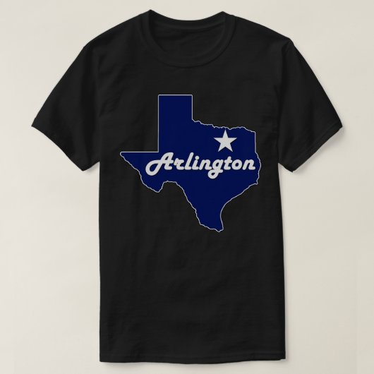 Arlington Texas Navy Blue Lone State Kaart TShirt (Design voorkant)