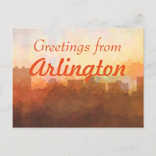 ARLINGTON, TEXAS SKYLINE - in de wolken Briefkaart (Voorkant)