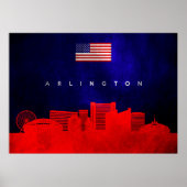 Arlington Texas Skyline Poster (Voorkant)