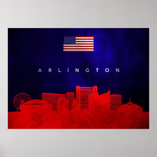 Arlington Texas Skyline Poster (Voorkant)