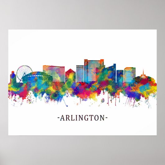 Arlington Texas Skyline Poster (Voorkant)
