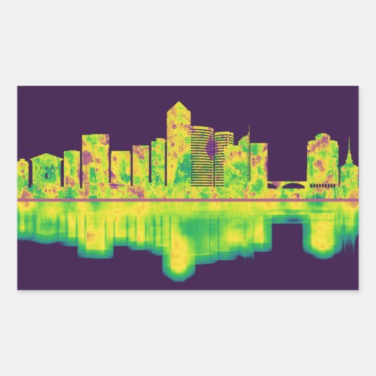 Arlington Texas Skyline Rechthoekige Sticker (Voorkant)