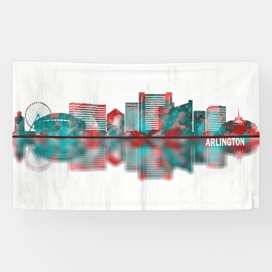 Arlington Texas Skyline Spandoek (Horizontaal)