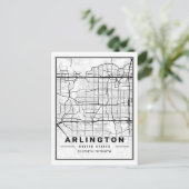 Arlington Texas USA Travel City Map Poster Briefkaart (Staand voorkant)