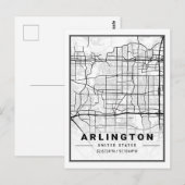 Arlington Texas USA Travel City Map Poster Briefkaart (Voorkant / Achterkant)