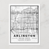 Arlington Texas USA Travel City Map Poster Briefkaart (Voorkant)