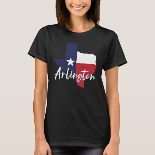 Arlington, Texas Vlag Kaart Vrouwen Zwart T-shirt (Voorkant)