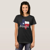 Arlington, Texas Vlag Kaart Vrouwen Zwart T-shirt (Voorkant volledig)