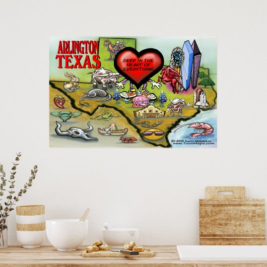 Arlington TX Map Poster (Keuken)