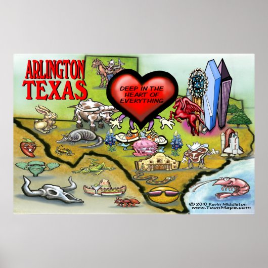 Arlington TX Map Poster (Voorkant)