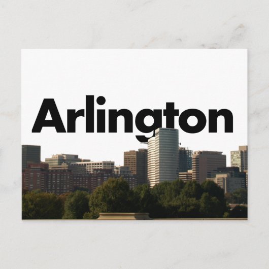 Arlington TX Skyline met Arlington in de hemel Briefkaart (Voorkant)