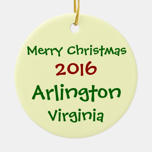 ARLINGTON VIRGINIA MERRY CHRISTMAS ORNAMENT 2016 (Voorkant)