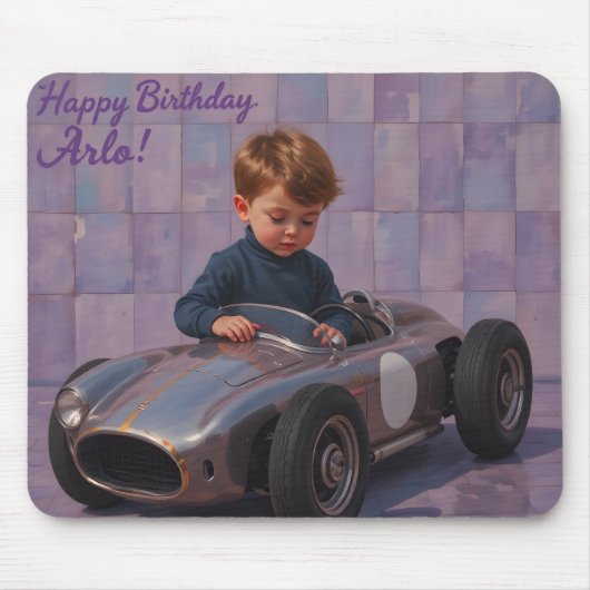 ARLO ~ En zijn RACING CAR ~ Mousepad Muismat (Voorkant)
