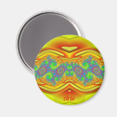 ARLO ~ Geel, Oranje en blauw ~ Verbluffend design Magneet (Voorkant / Achterkant)